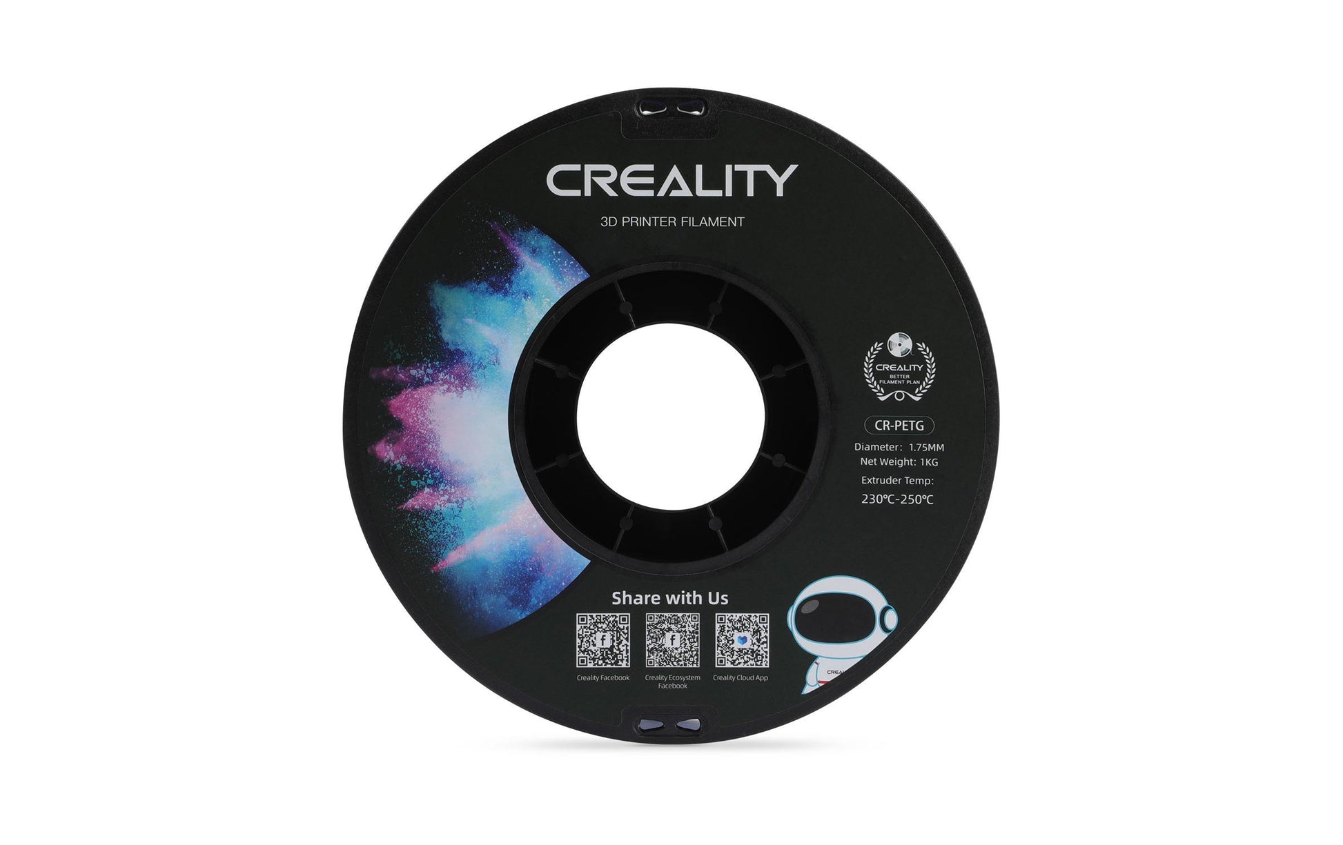 Creality 3D-Drucker-Filament PETG 1,75 mm Blau, Transparent, 1 kg – für Creality 3D
