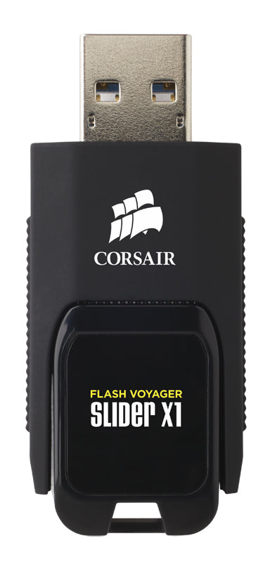 Corsair Voyager Slider X1 – 256 GB USB Typ-A, USB 3.2 Gen 1, 130 MB/s, Schiebemechanismus, Schwarz