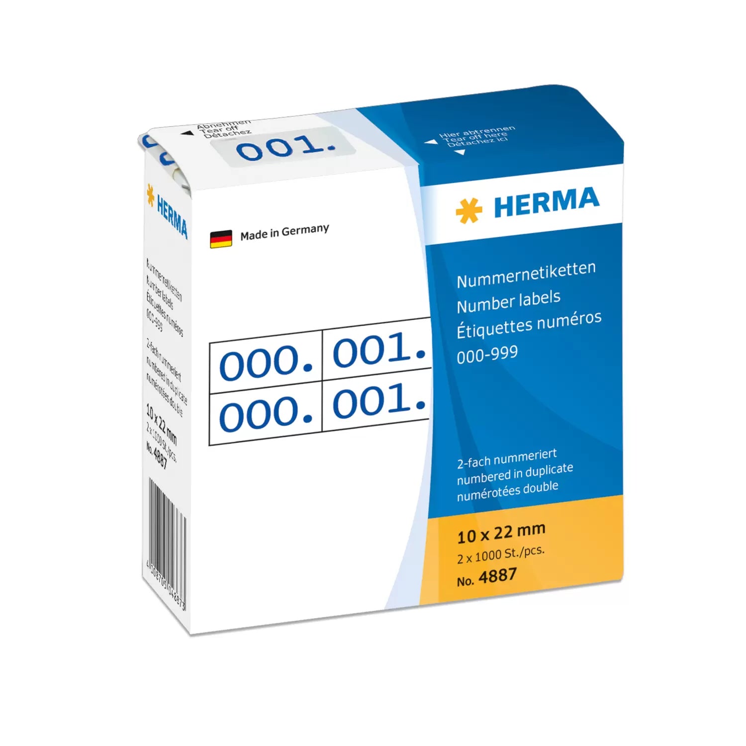 HERMA Etiketten für Preisauszeichner – rechteckig 10 × 22 mm, permanent, blau, 2 Rollen (2'000 Stk.)