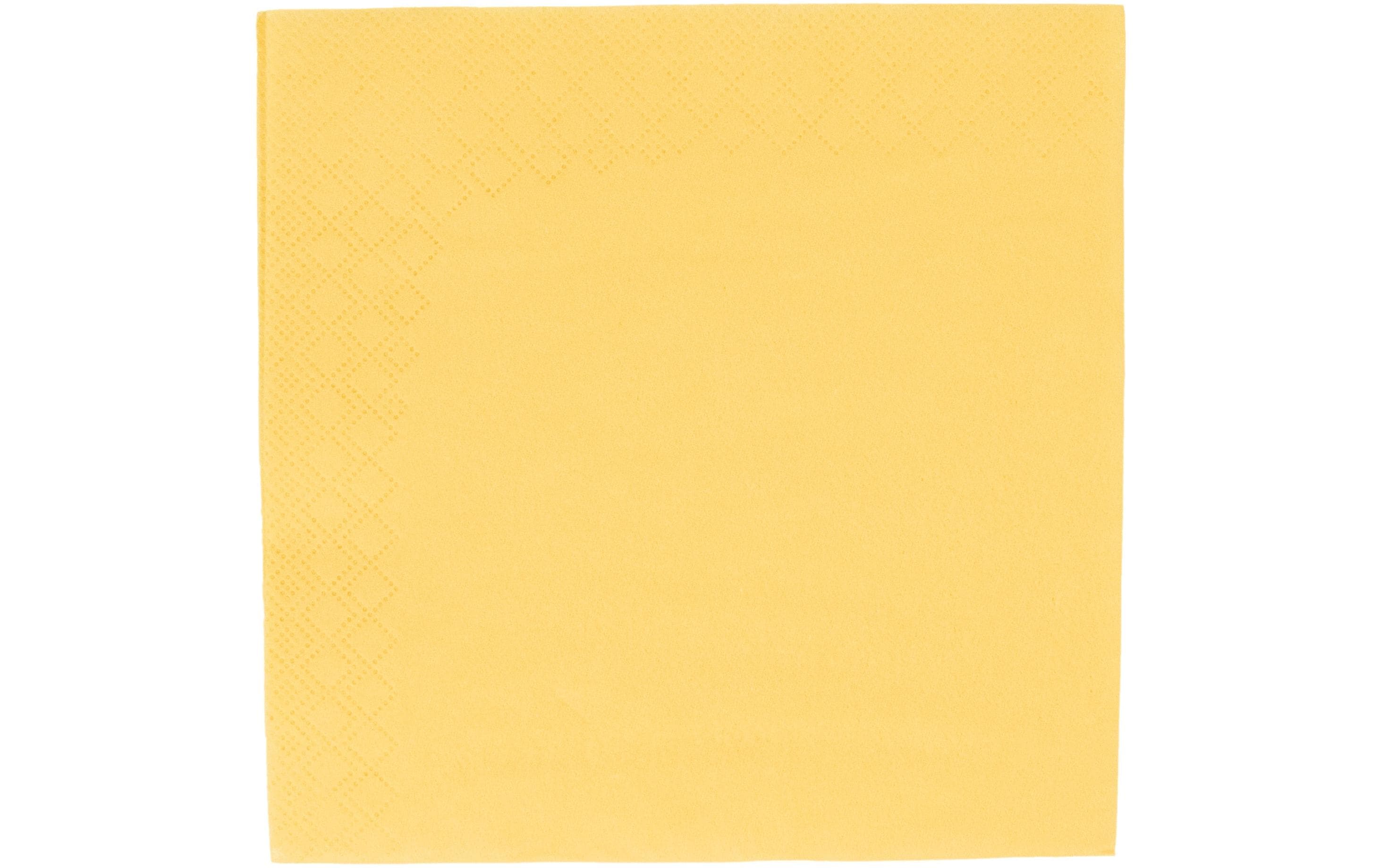 Elco Servietten gelb – 33 × 33 cm, 3-lagig, 1/4-Falz – 100 Stück