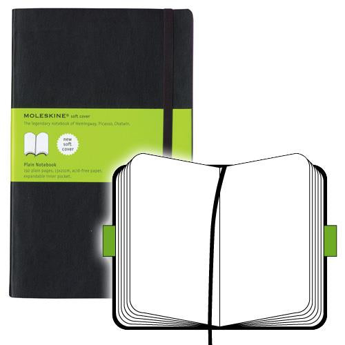 Moleskine Notizbuch A5, blanko, Fadenheftung, Softcover, 192 Seiten, 70 g/m² – schwarz