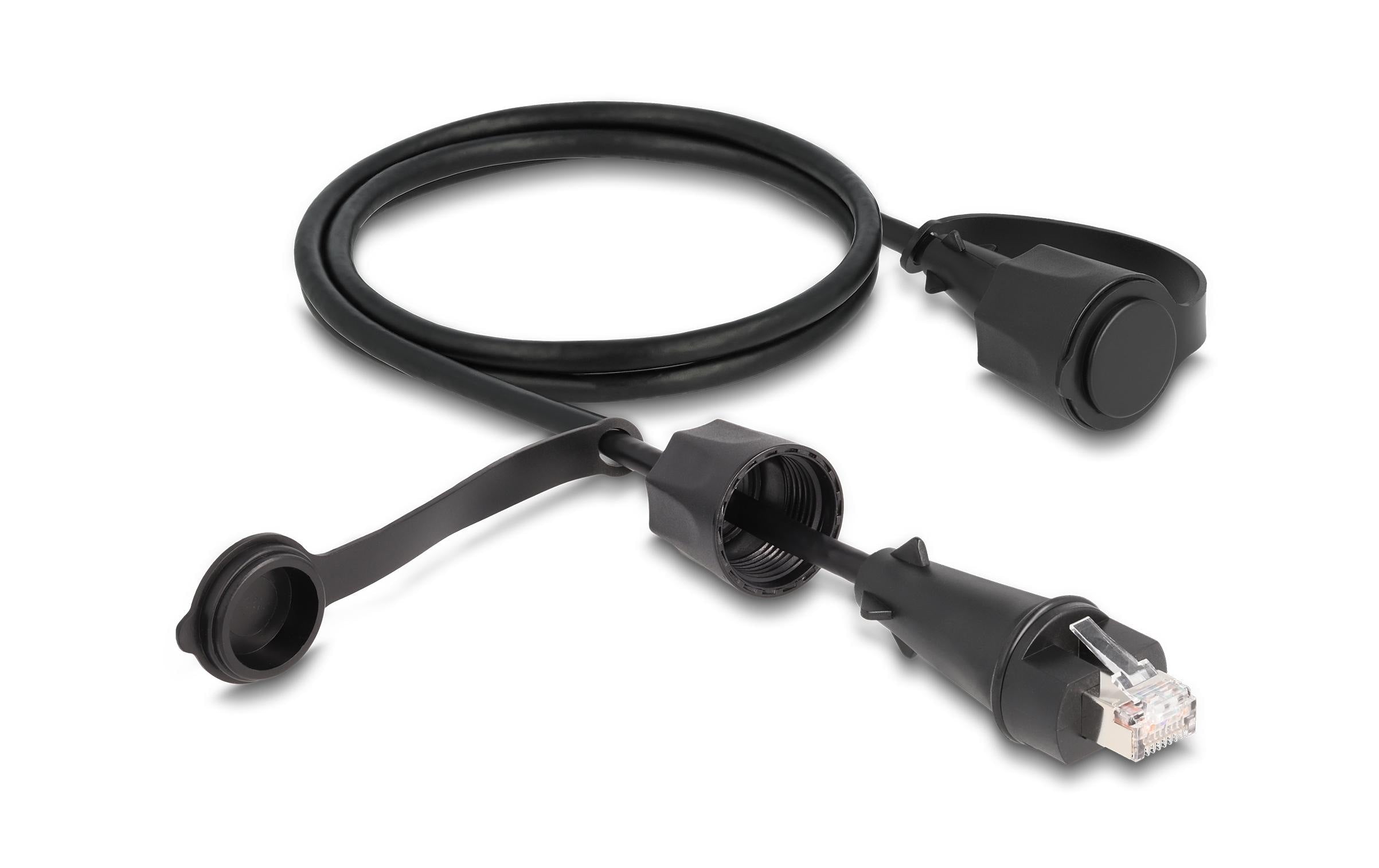 DeLOCK Patchkabel Cat6 S/UTP – RJ-45 auf RJ-45, 1 m, IP68 Outdoor, PVC, schwarz