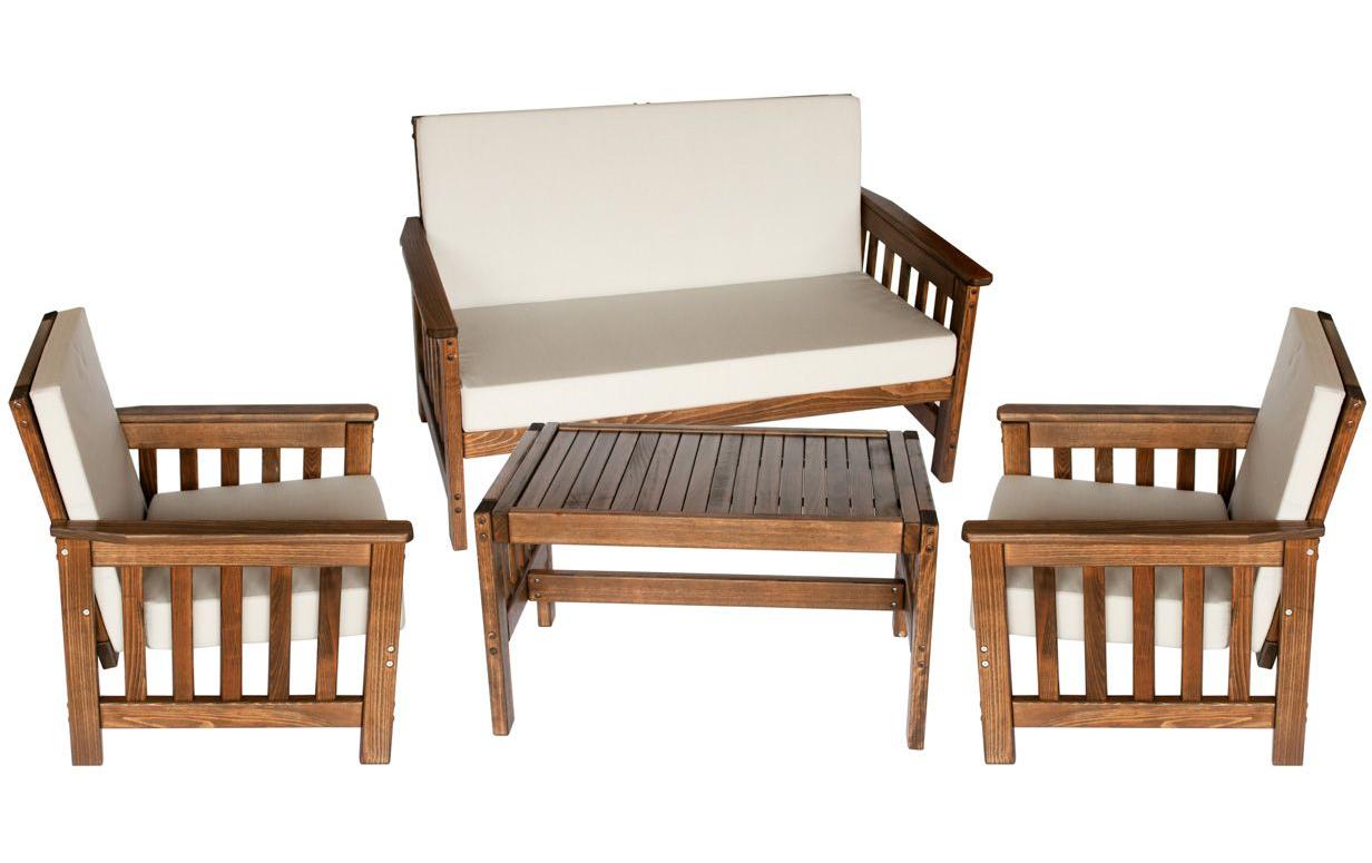Innovesta Beistelltisch – Buche – Braun – mit Sitzkissen