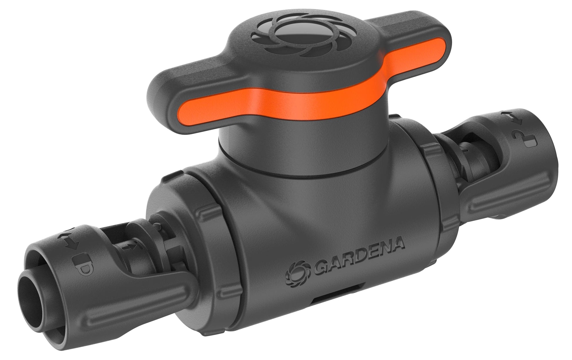 Gardena Micro-Drip-System Abschaltventil – 123 mm, Schwarz/Orange, 3 Stk., für Tropfbewässerungssystem