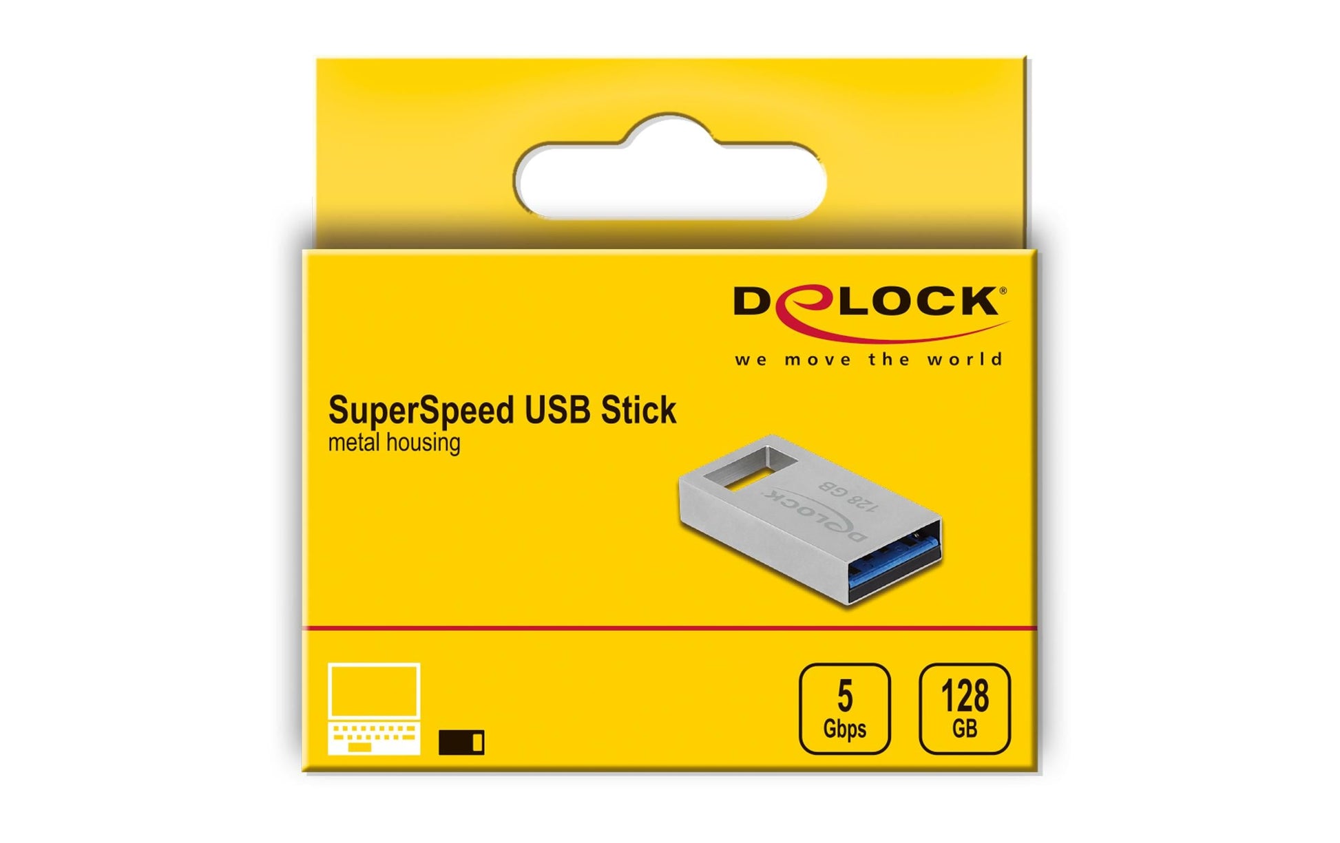 DeLOCK USB 3.2 Gen 1 Speicherstick – 128 GB, USB-A 3.2 Gen 1, 111 MB/s Lesen, Metallgehäuse