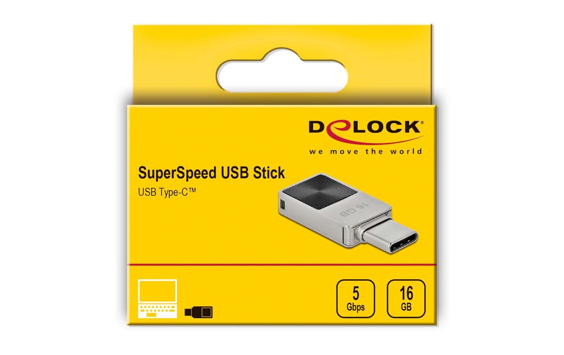 DeLOCK Mini USB 3.2 Gen1 USB-C Speicherstick – 16 GB, Metallgehäuse, 120 MB/s