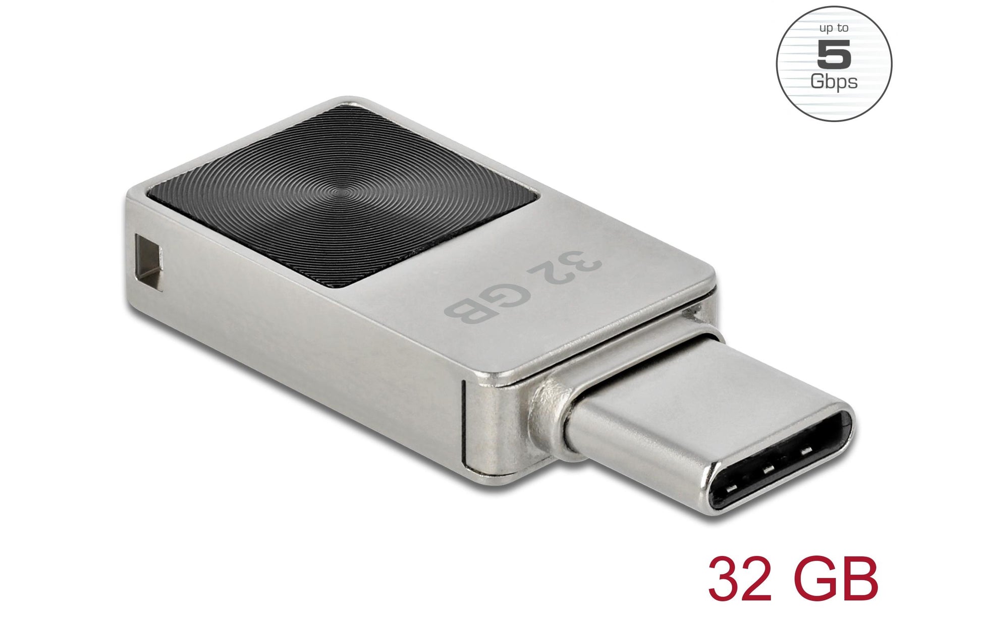 DeLOCK Mini USB-Stick 32 GB – USB-C USB 3.2 Gen 1, 140 MB/s Lesen, Metall, ohne Deckel, Silber