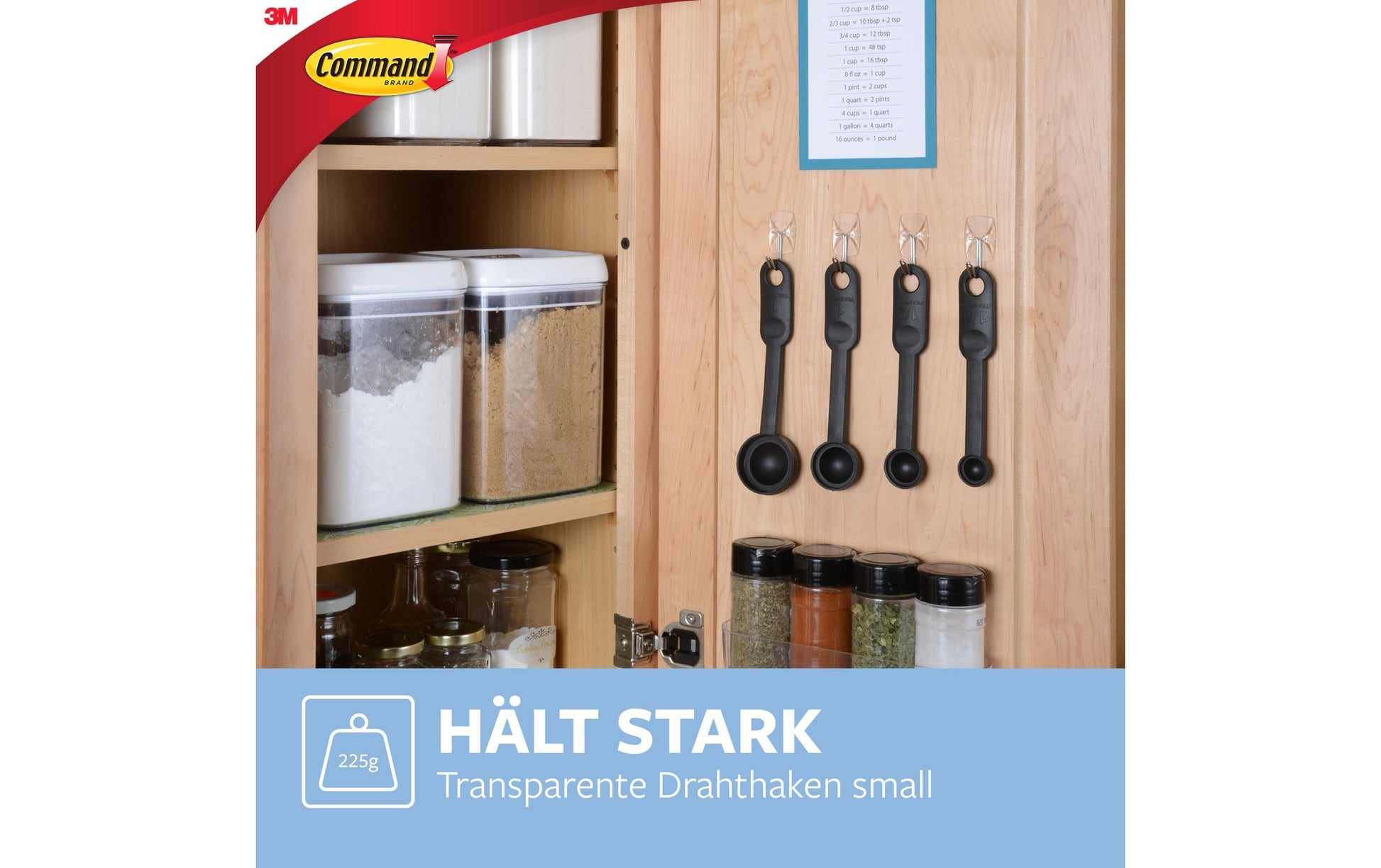 Command Haken – Metall – Transparent – Ablösbar – 0,225 kg – 9 Stück