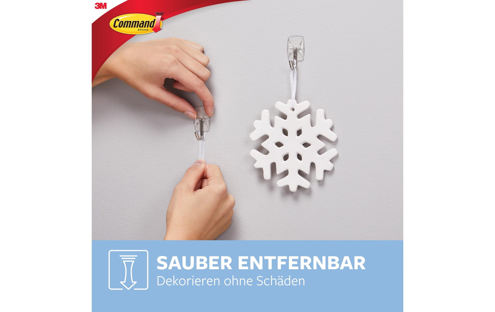 Command Haken – Metall – Transparent – Ablösbar – 0,225 kg – 9 Stück
