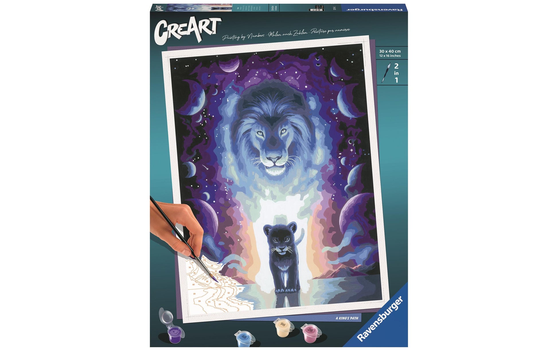 Ravensburger Serie A – Malen-nach-Zahlen-Set – Löwe – 30 × 40 cm – ab 14 Jahren