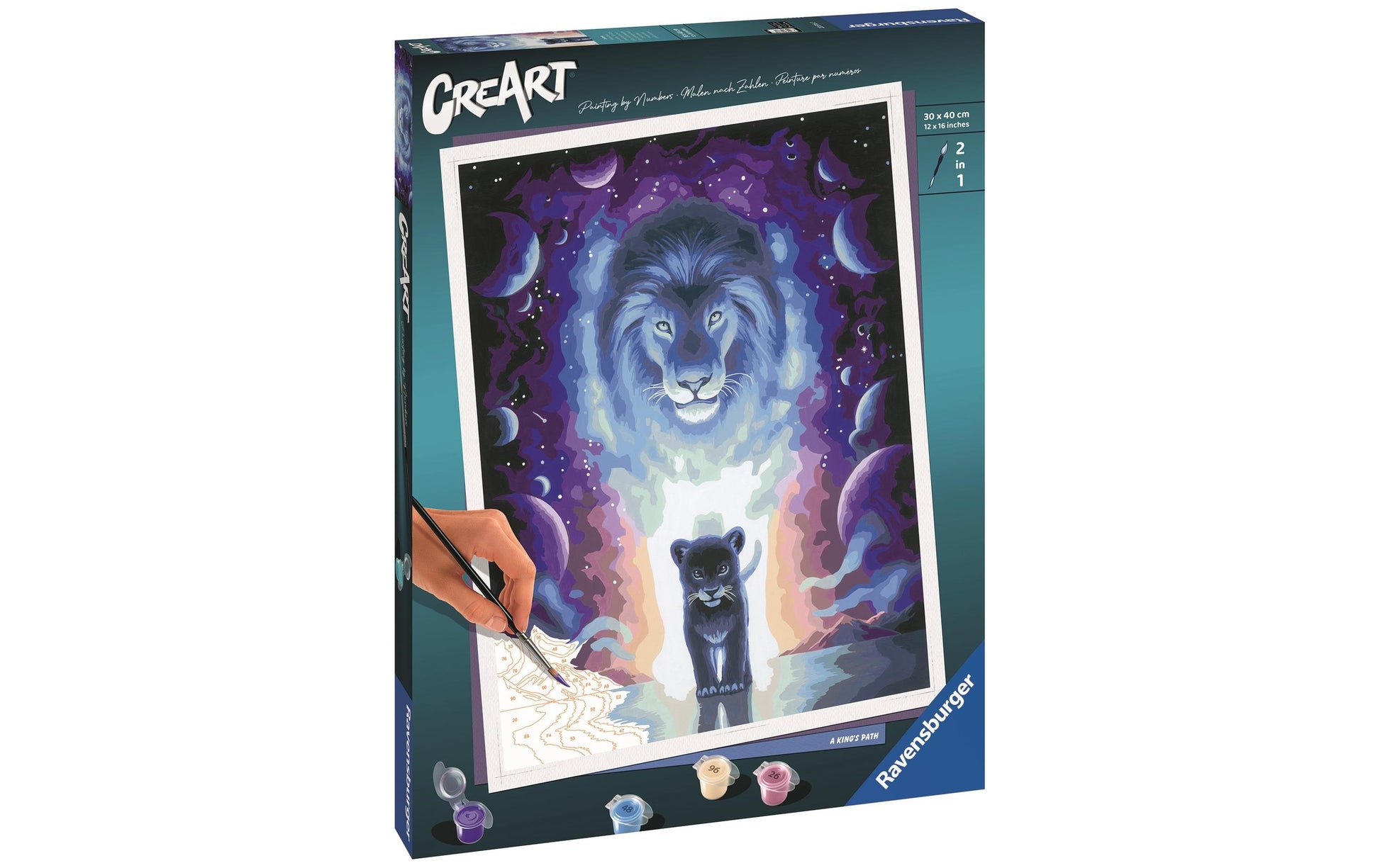 Ravensburger Serie A – Malen-nach-Zahlen-Set – Löwe – 30 × 40 cm – ab 14 Jahren
