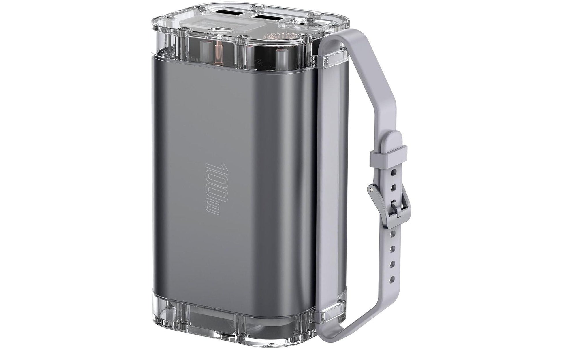 4smarts Powerbank 40000 mAh, 2× USB-C, 2× USB-A, Pass-Through, für Smartphones, Grau