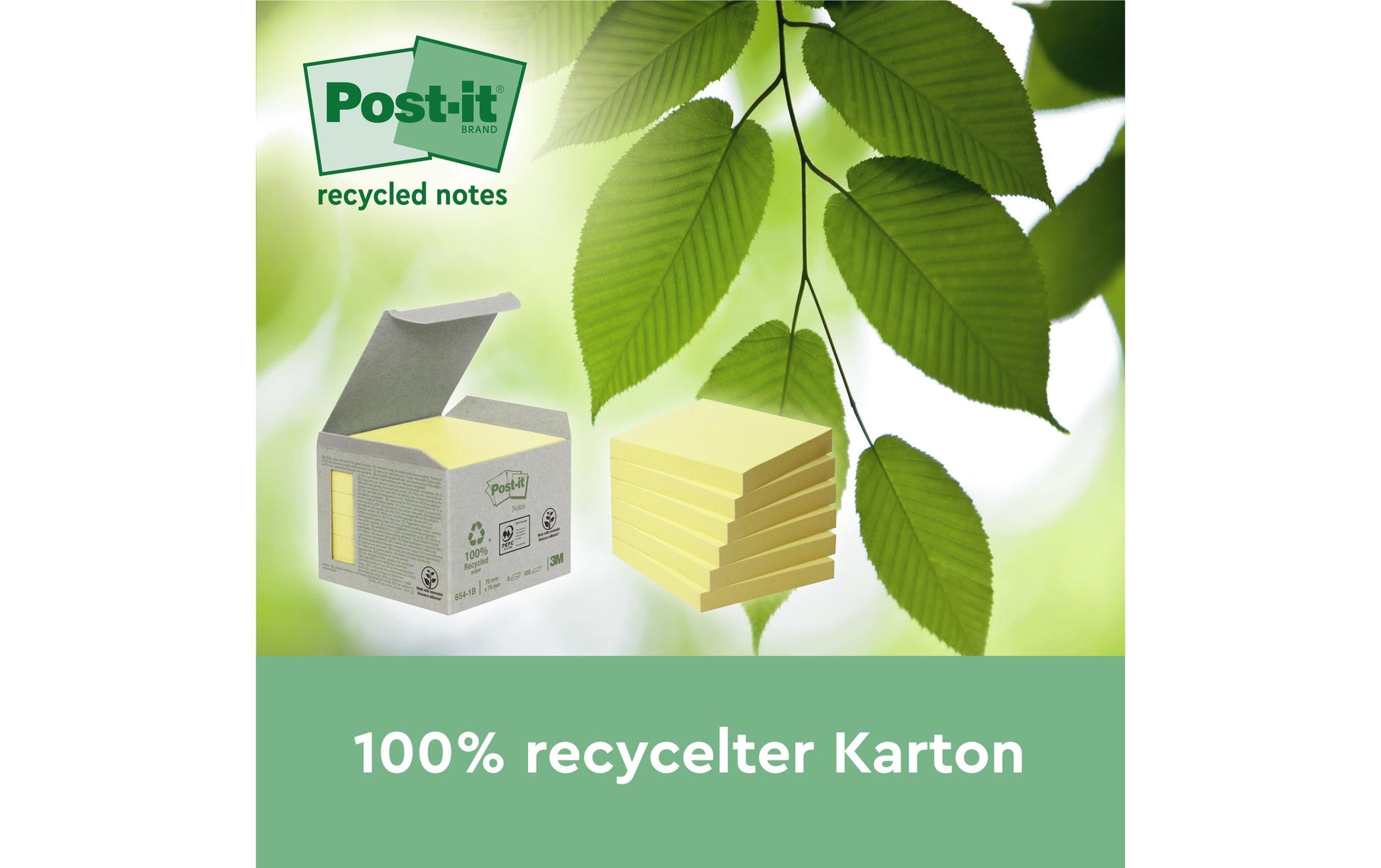 Post-it Haftnotizen Super Sticky – 76×76 mm – Gelb, 12×70 Blatt, PEFC