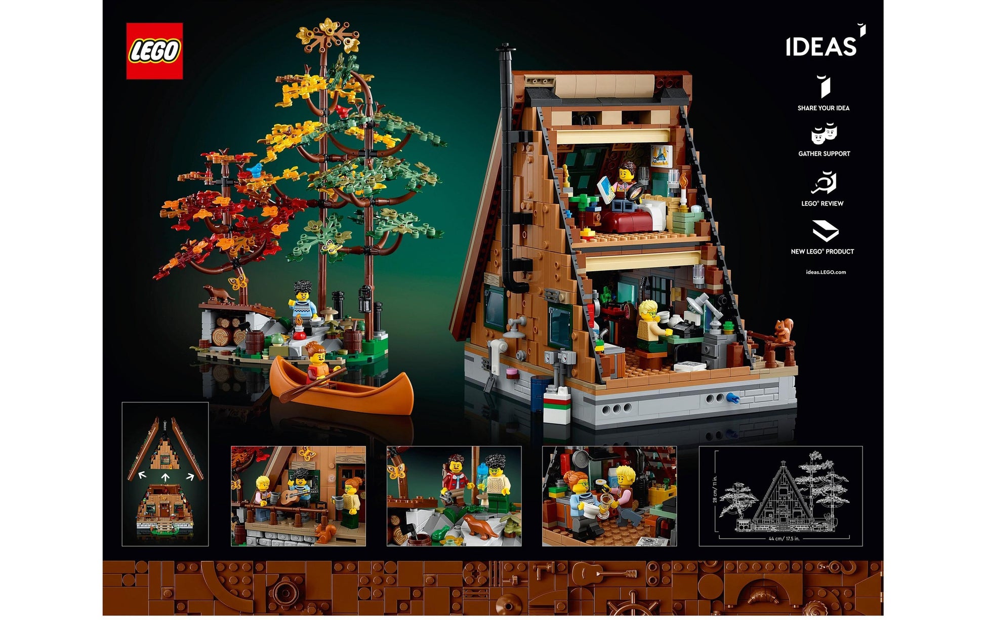 LEGO Ideas A-Frame Cabin 21338 3D Puzzle – 2082 Teile – 21 × 24 × 22 cm – ab 18 Jahren
