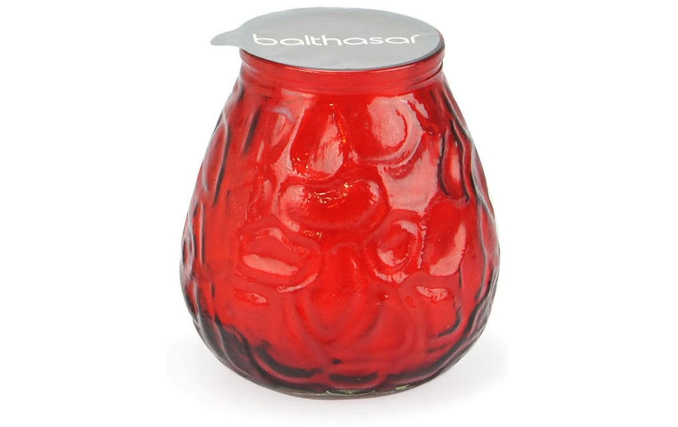 Balthasar Kerze im Glas – Ø 10 × 10,5 cm – Glas, Rot