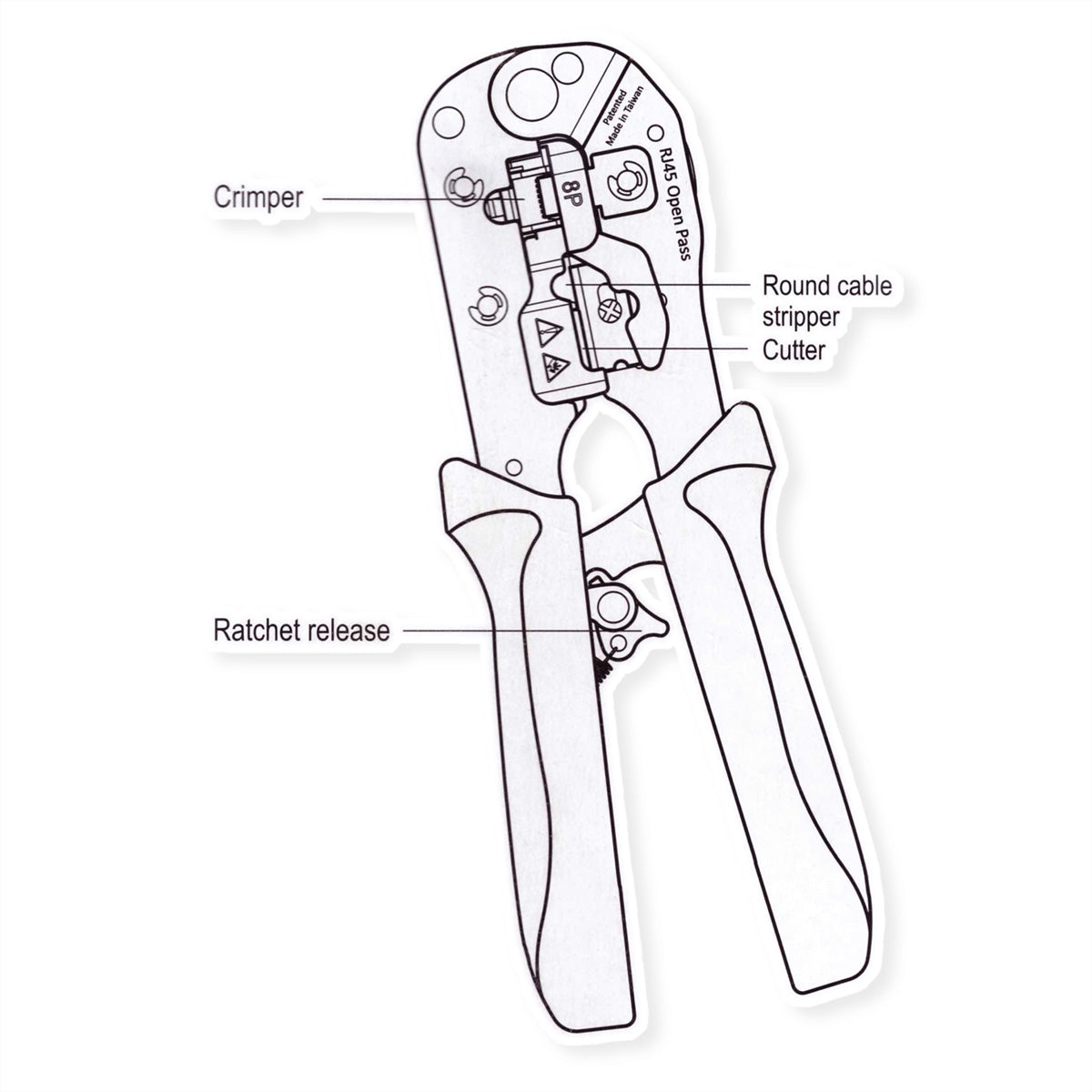 VALUE Crimpzange, 190 mm, 25.99.8794