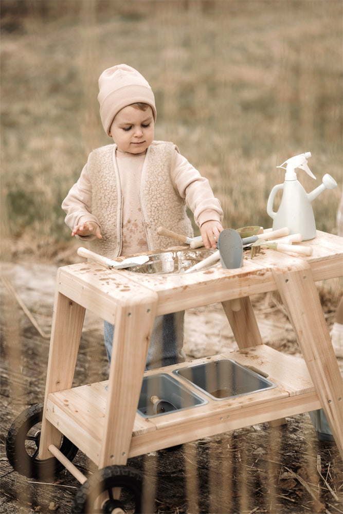 Small foot Kompakte Matschküche – 88,0 × 58,0 × 56,0 cm – ab 3 Jahren – Holz, holzfarben