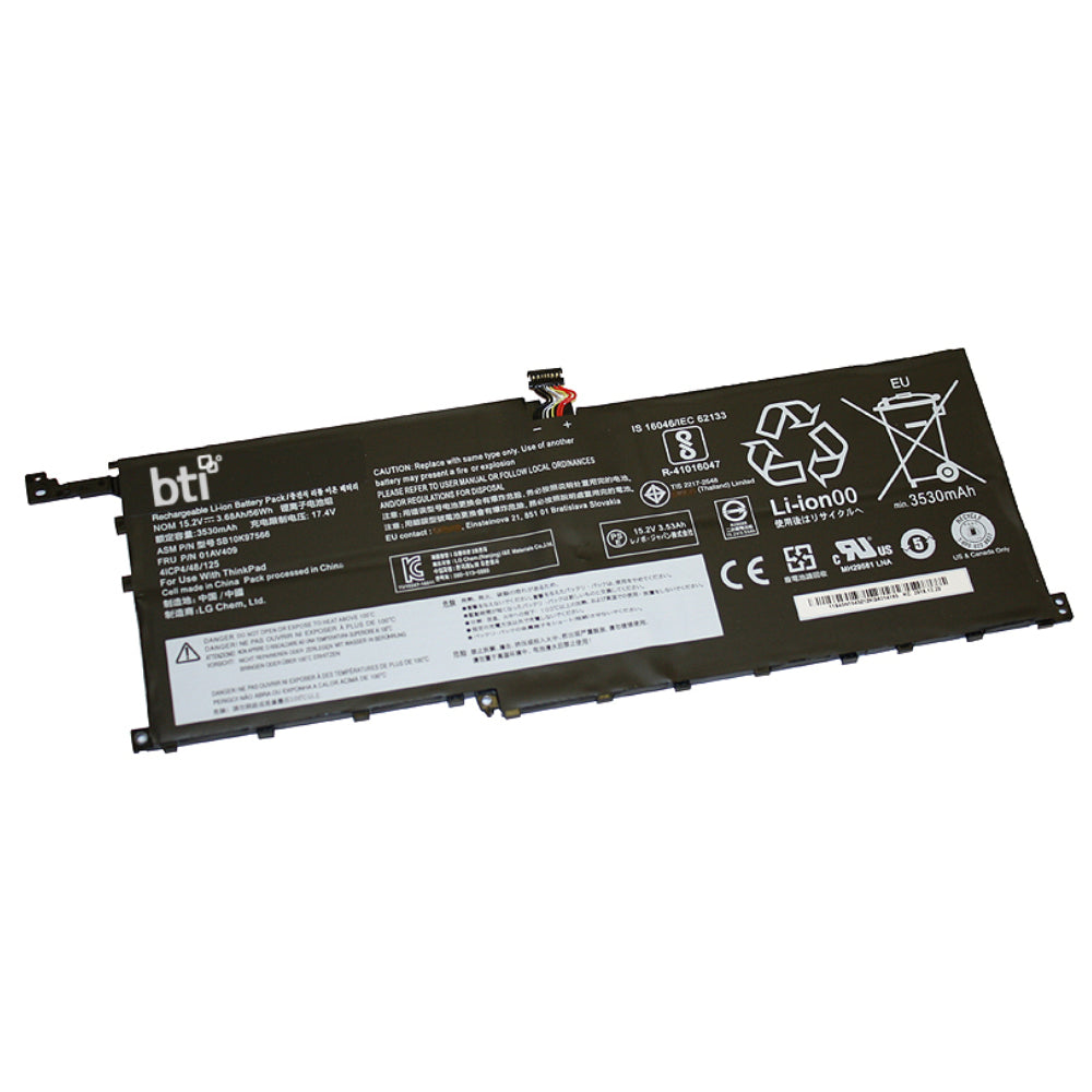 BTI Notebook-Akku – für Lenovo ThinkPad Carbon 4. Gen. – 52 Wh, 15,2 V (4 Zellen) – Schwarz