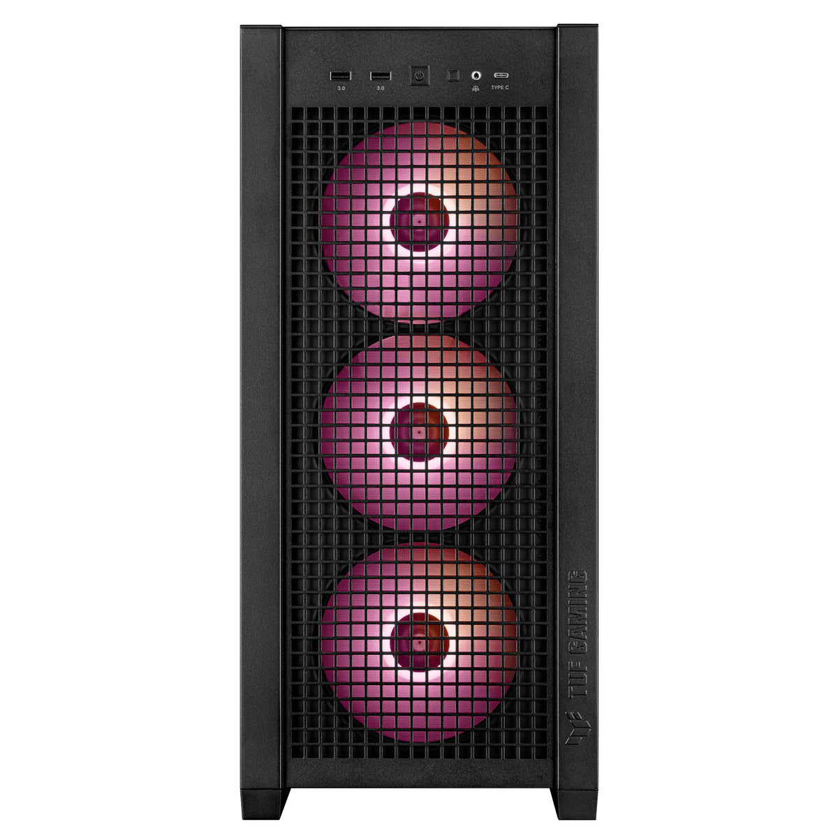 ASUS TUF GAM GT302 TG ARGB – PC-Gehäuse (Midi Tower) – Schwarz, 3×140 mm vorne, 1×140 mm hinten
