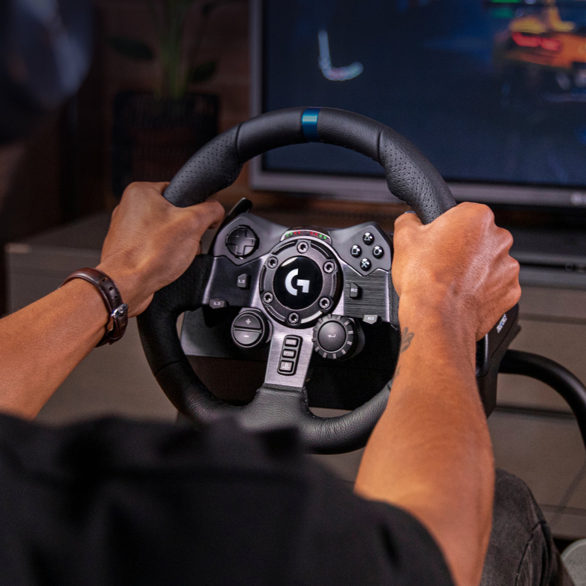 Logitech G G923 – Joystick – USB (kabelgebunden), für PC, PlayStation 4 & PlayStation 5, Force-Feedback