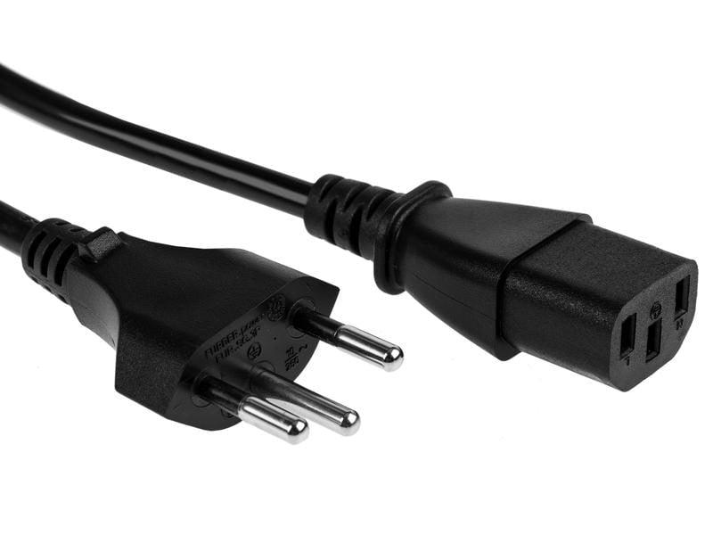 Furber. Netzkabel – T12–IEC C13, 0,5 m, 10 A, schwarz