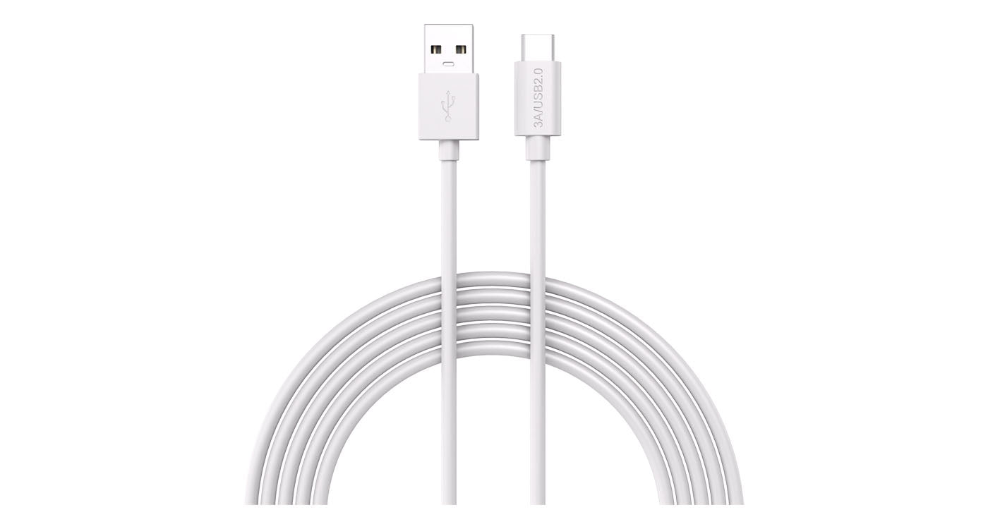 LMP USB-A auf USB-C Kabel – USB 2.0 (480 Mbit/s) – 0,5 m – PD 36 W – TPE-Mantel – Weiss