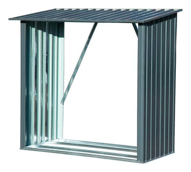Dobar Kaminholzregal Aufbewahrungsbox 1500 l – Metall – Grau – 1630×1540×830 mm
