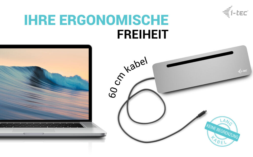 i-tec Dockingstation – USB-C, 2× DP, 1× HDMI, 4× USB-A, 1× USB-C, 100 W PD, GbE, für Windows/Mac