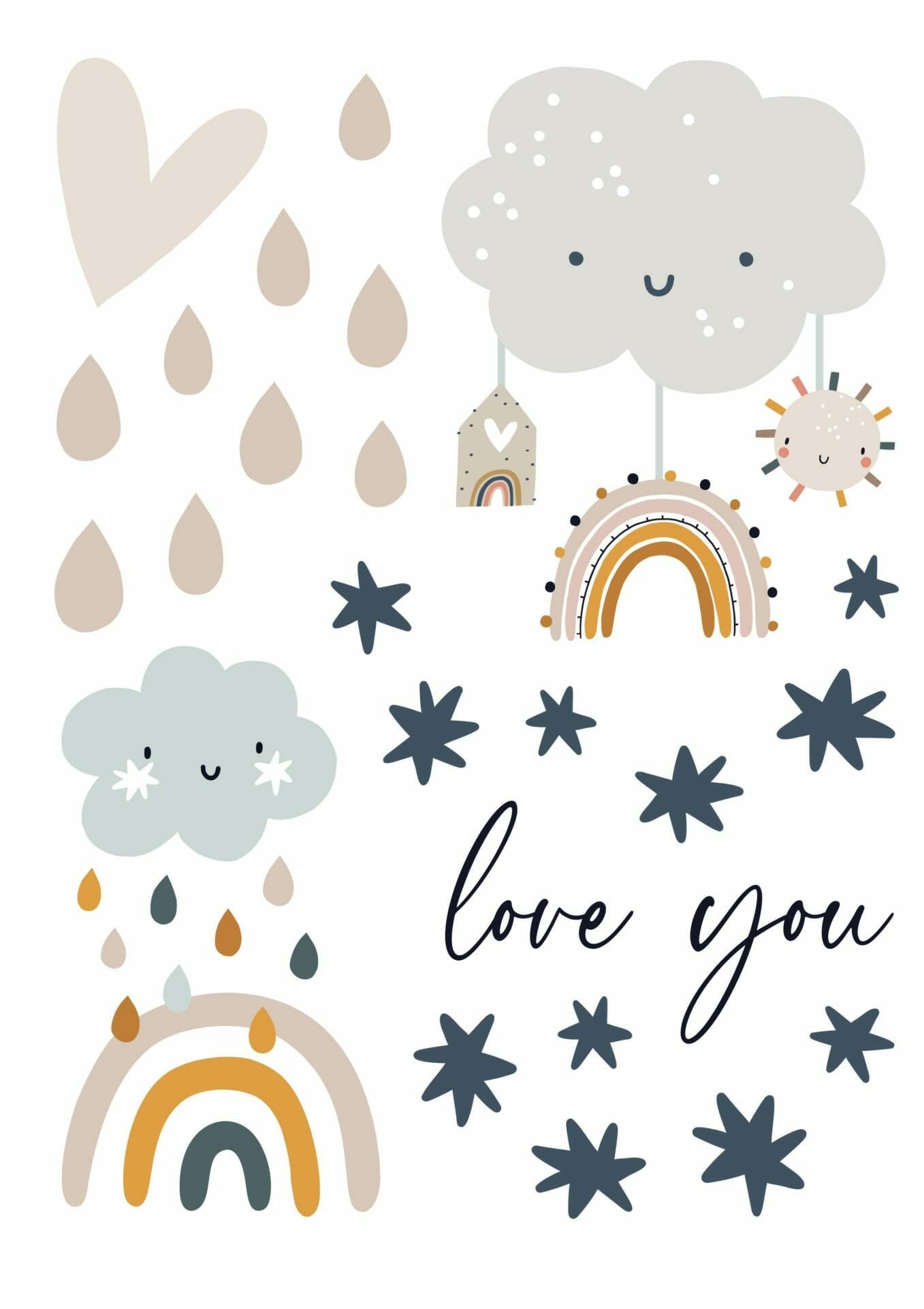 Papierdrachen Wandtattoo-Set – 22 × 30 cm, 8 Blätter – Papier, Mehrfarbig