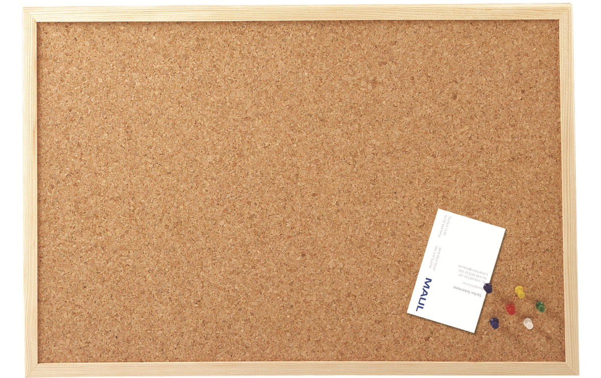 MAUL Korktafel – 60 × 40 cm, 1 Stk. – braun, Holzrahmen