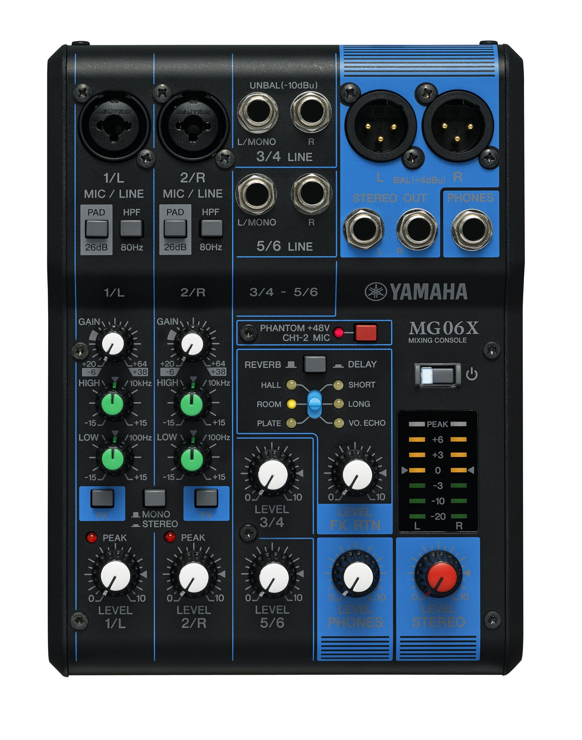 Yamaha MG06X – 6-Kanal Mischpult, Effektprozessor, Schwarz