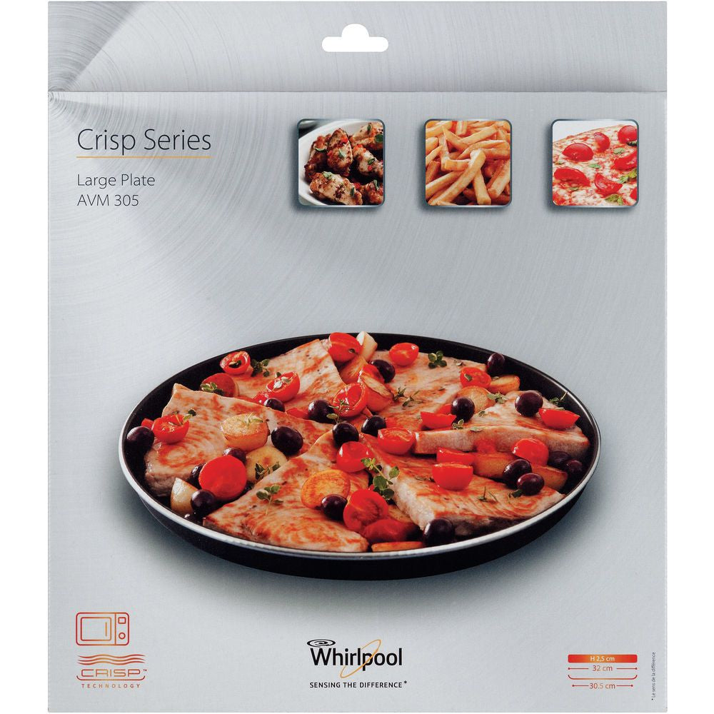 Whirlpool Wpro Crisp-Backform, Ø 30,5 cm × 2,5 cm, Kunststoff – für Mikrowellen, AVM305