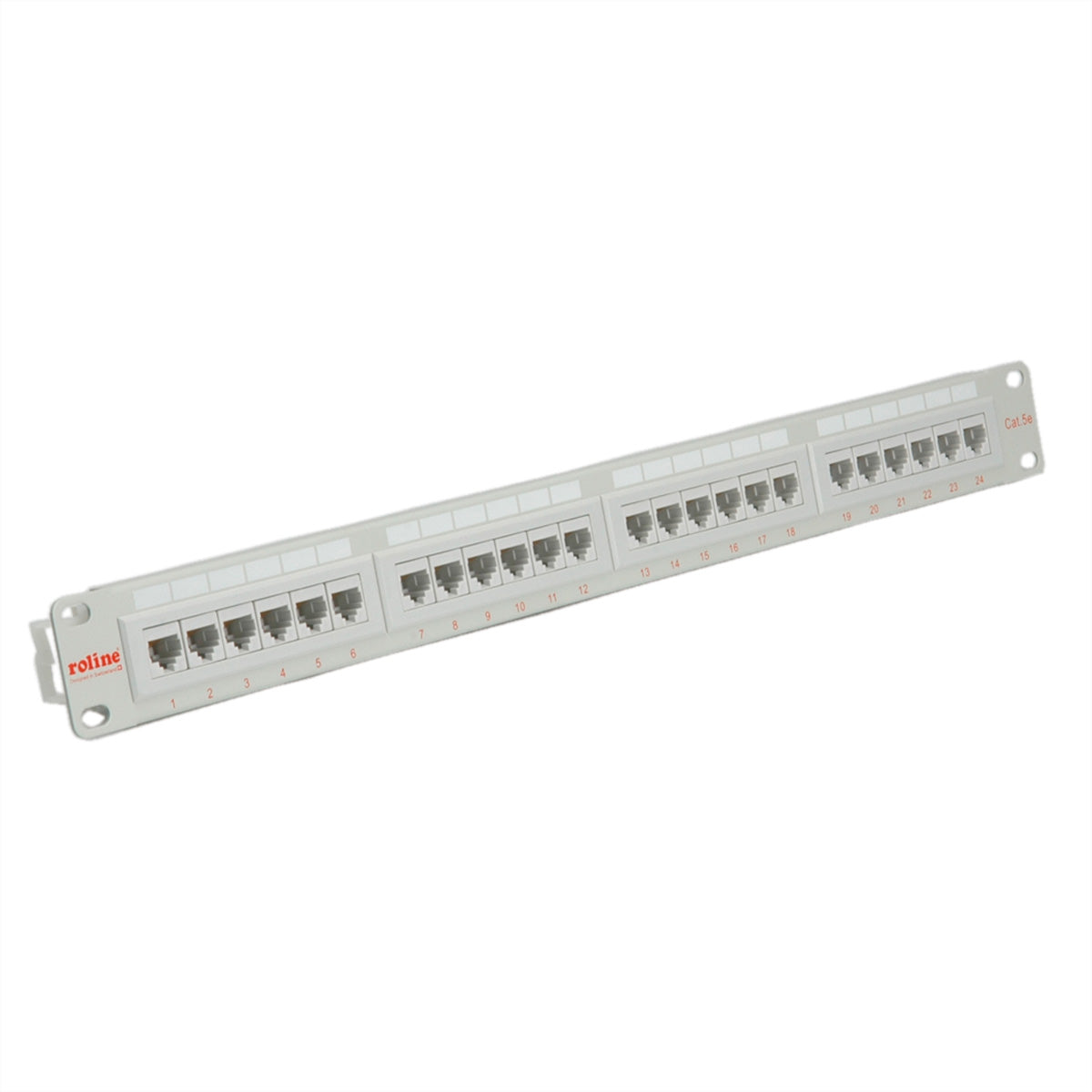 ROLINE Patchpanel Cat.5e (Klasse D) – 24× RJ‑45, UTP, 1U, Krone LSAplus, Grau