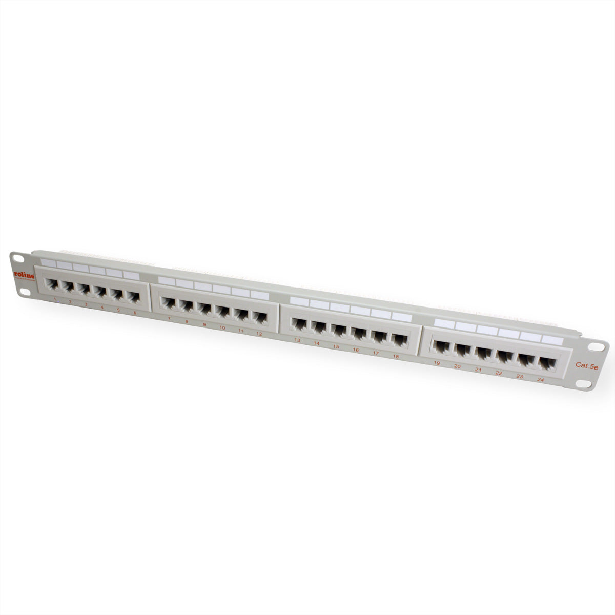 ROLINE Patchpanel Cat.5e (Klasse D) – 24× RJ‑45, UTP, 1U, Krone LSAplus, Grau