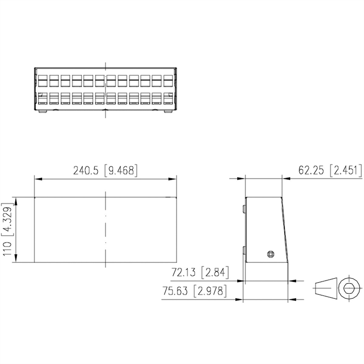 METZ CONNECT Keystone Aufputz-Gehäuse Box, 24 Port, 240,5×110×75,6 mm, Aluminium/Stahl/Zink – weiss