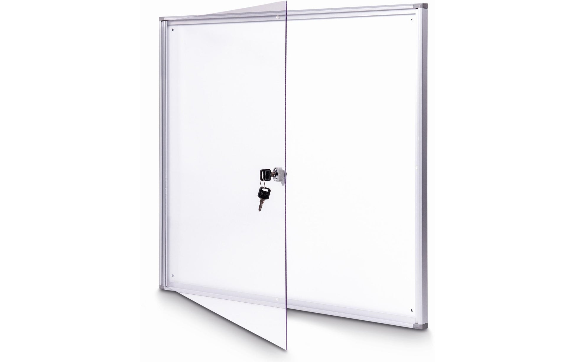 MAUL Schaukasten MAULextraslim, 6 × A4 – Aluminium, Acrylglas, abschliessbar, magnethaftend