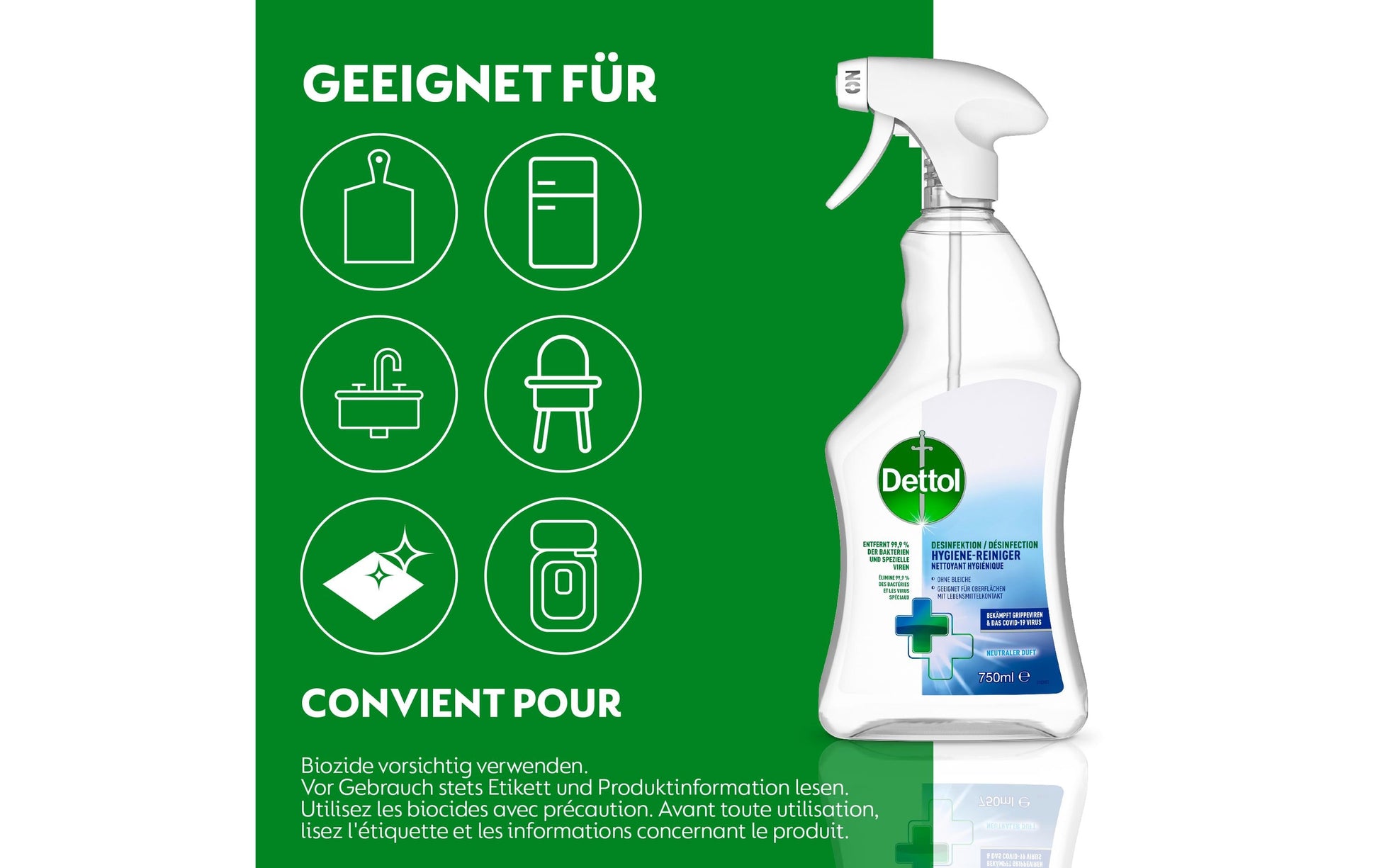 Dettol Allzweckreiniger für Oberflächen – Spray – 750 ml