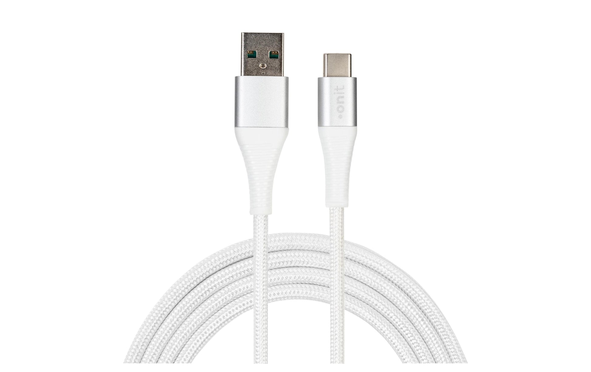 ONIT USB-A auf USB-C Kabel – USB 2.0 (480 Mbit/s) – 2 m – PD 66 W – Geflochten – Weiss