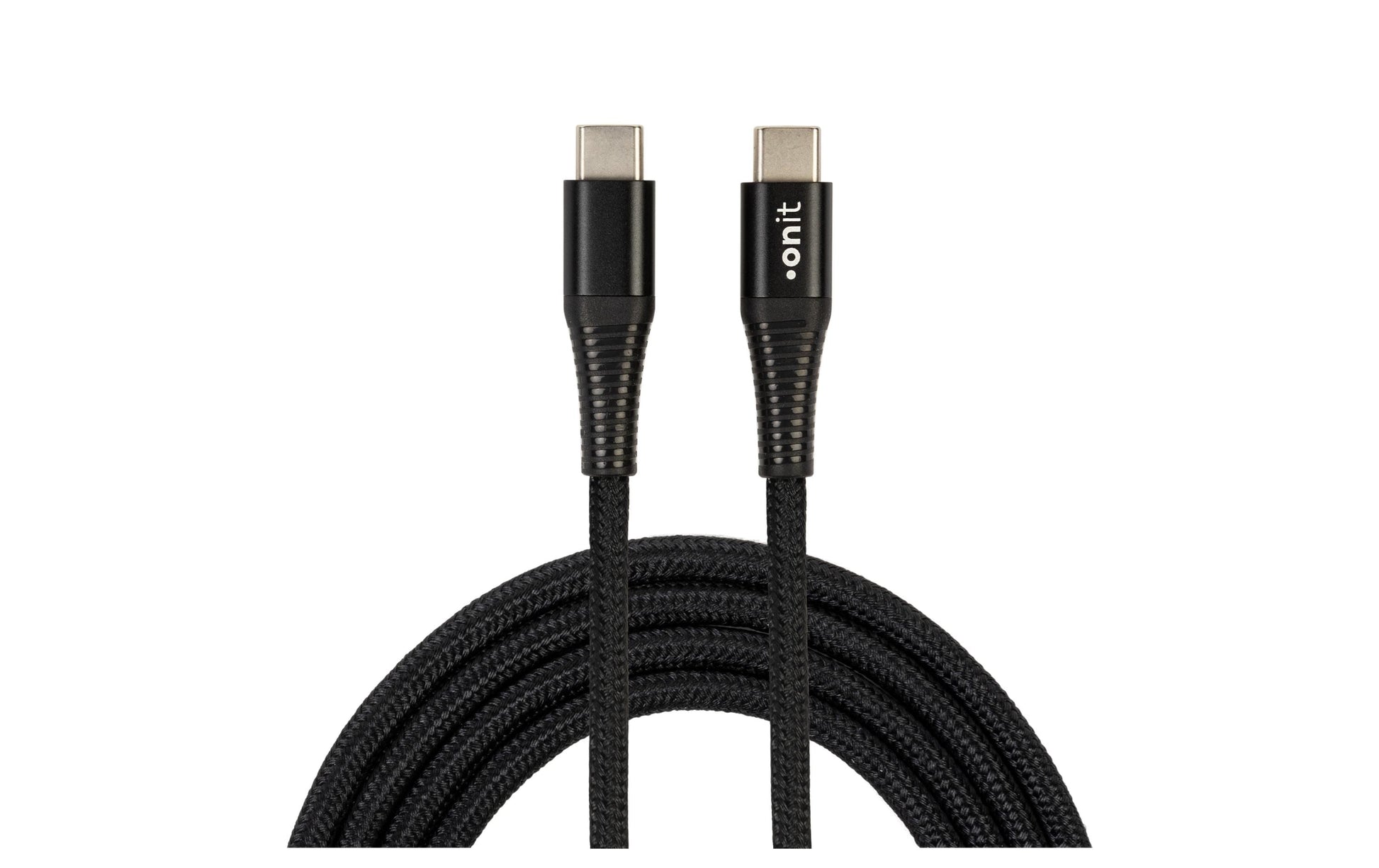 ONIT USB-C auf USB-C Kabel – USB 3.2 Gen 1 (5 Gbit/s) – 1 m – PD 60 W – Textilmantel – Schwarz