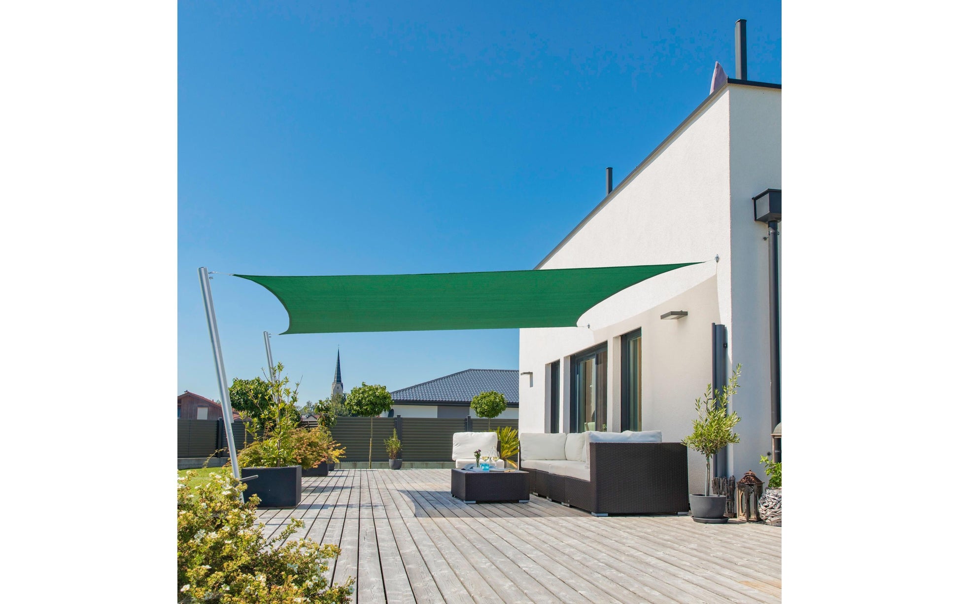 Windhager Sonnensegel Capri – 300 × 400 cm, Petrol, 225 g/m²