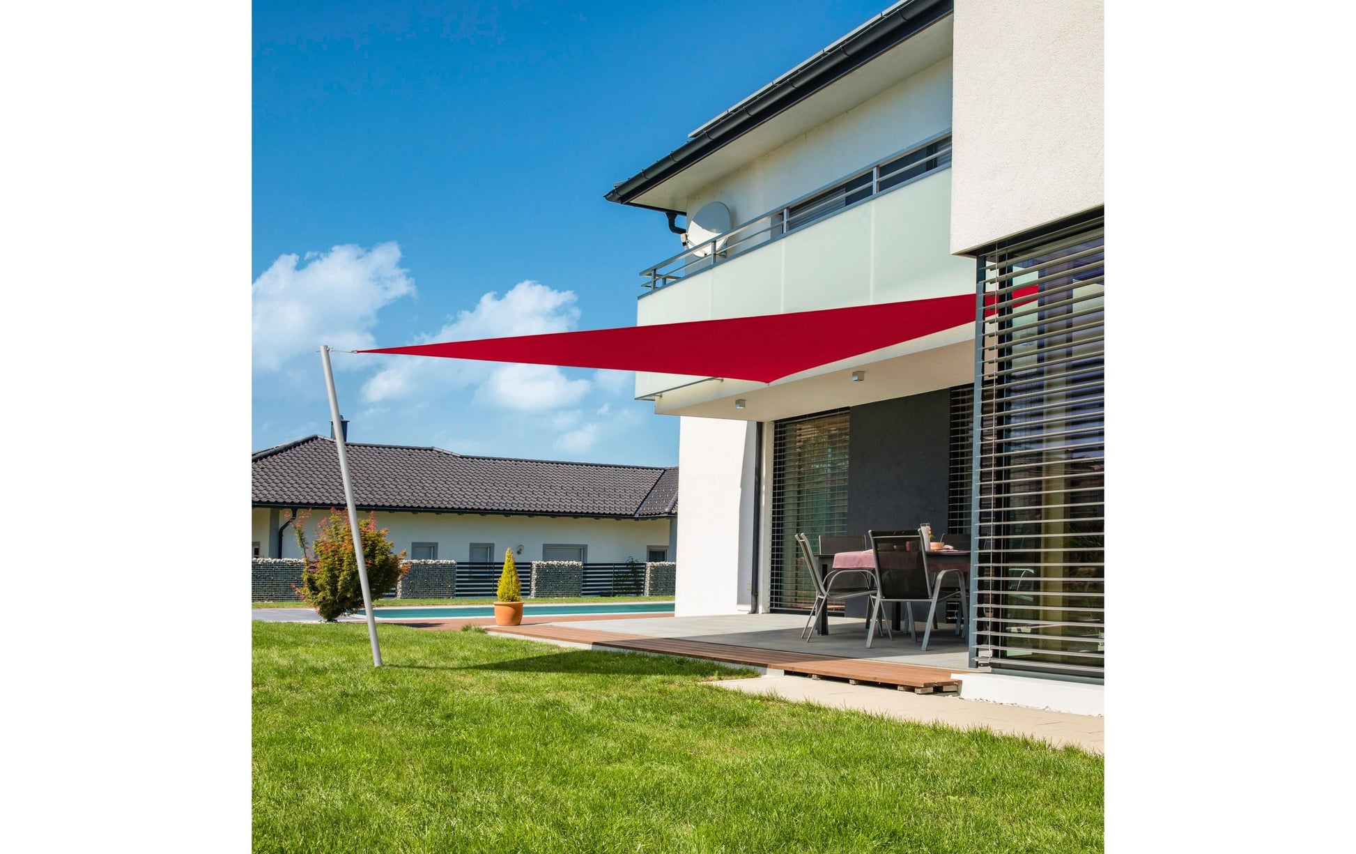 Windhager Sonnensegel – 400 × 400 cm – Polyester, grau