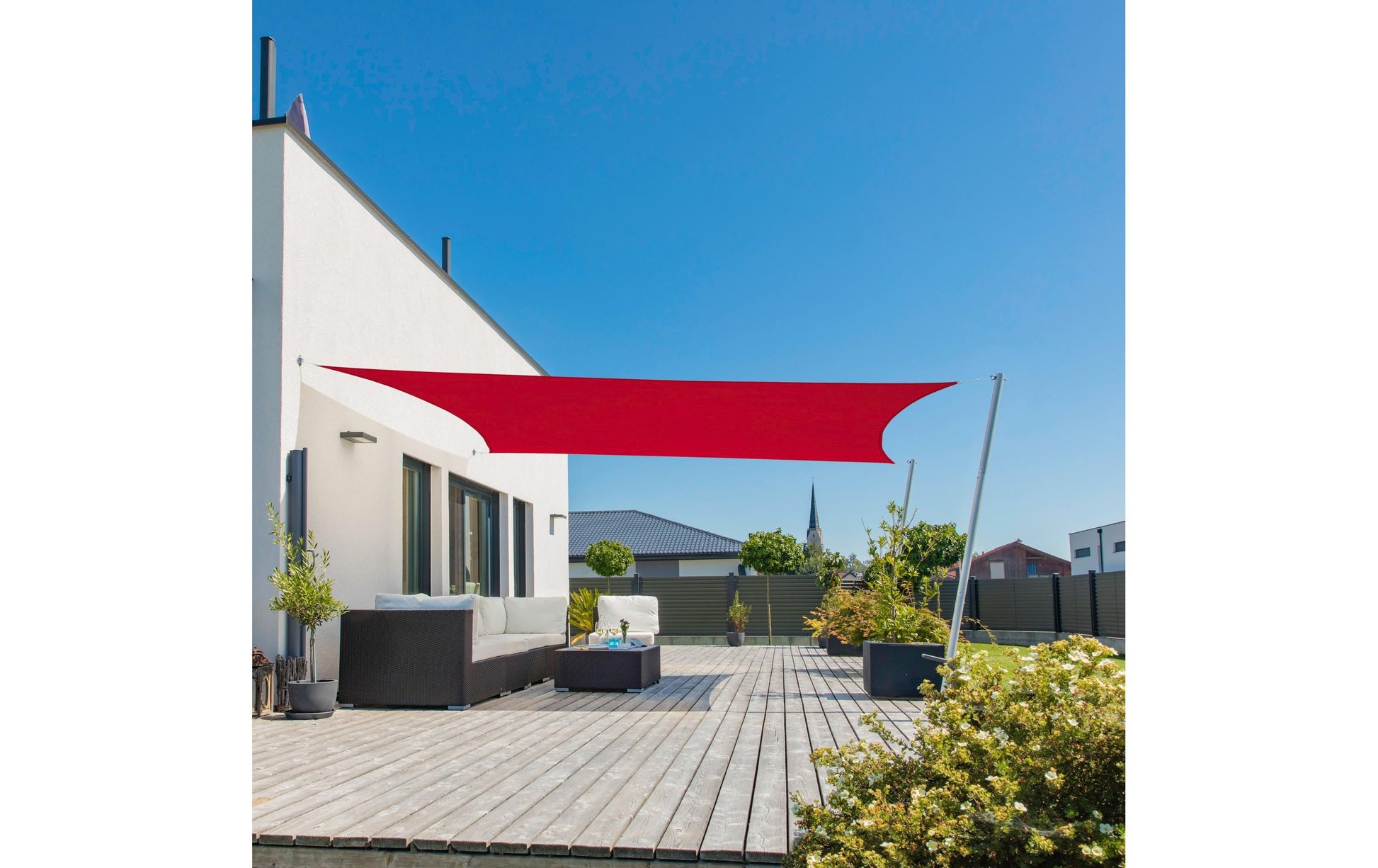 Windhager Cannes Sonnensegel – 300 × 200 cm – Polyester, rot