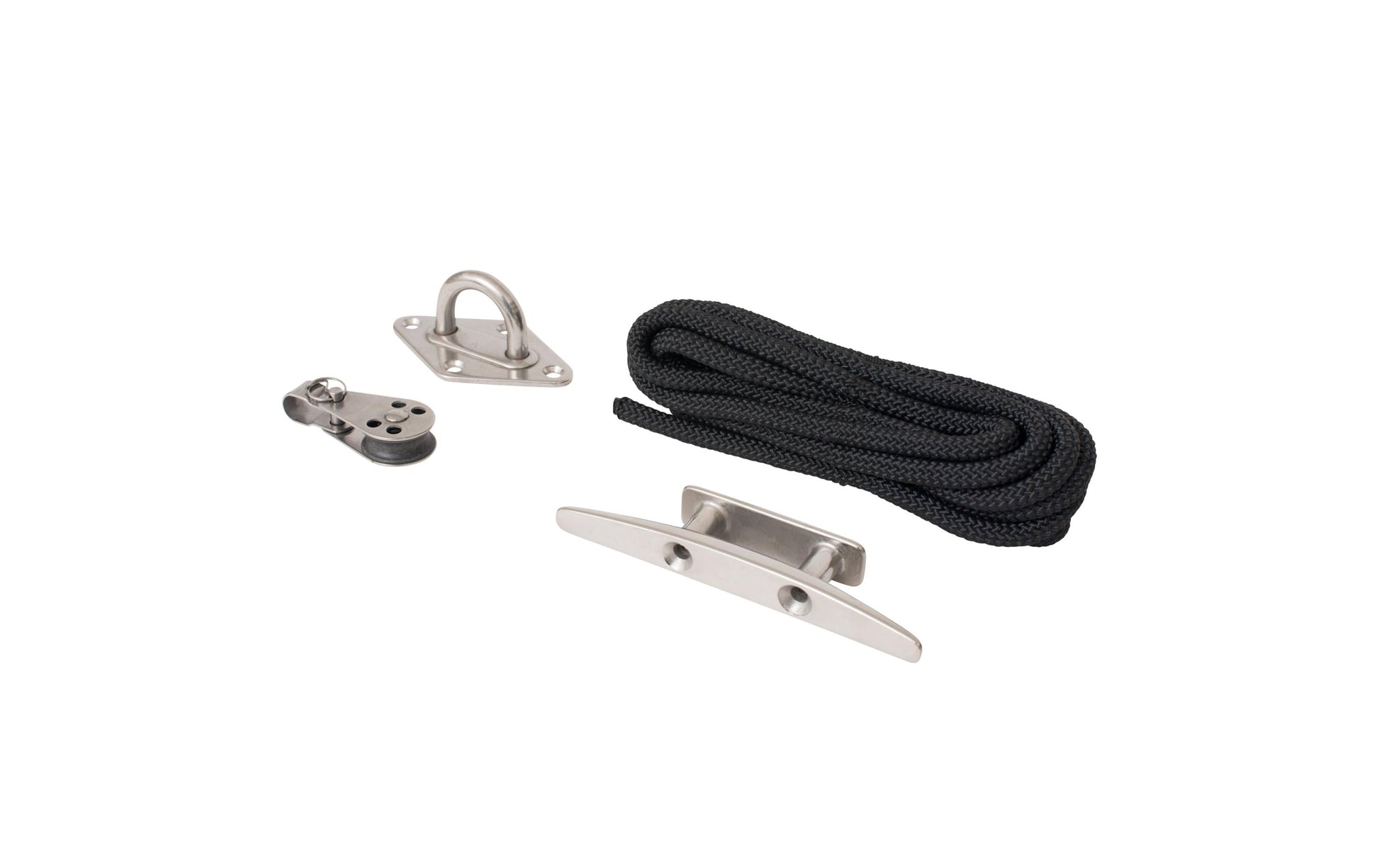 Windhager Seilzug-Set – Edelstahl, schwarz, für Sonnensegel, 4 Stk.