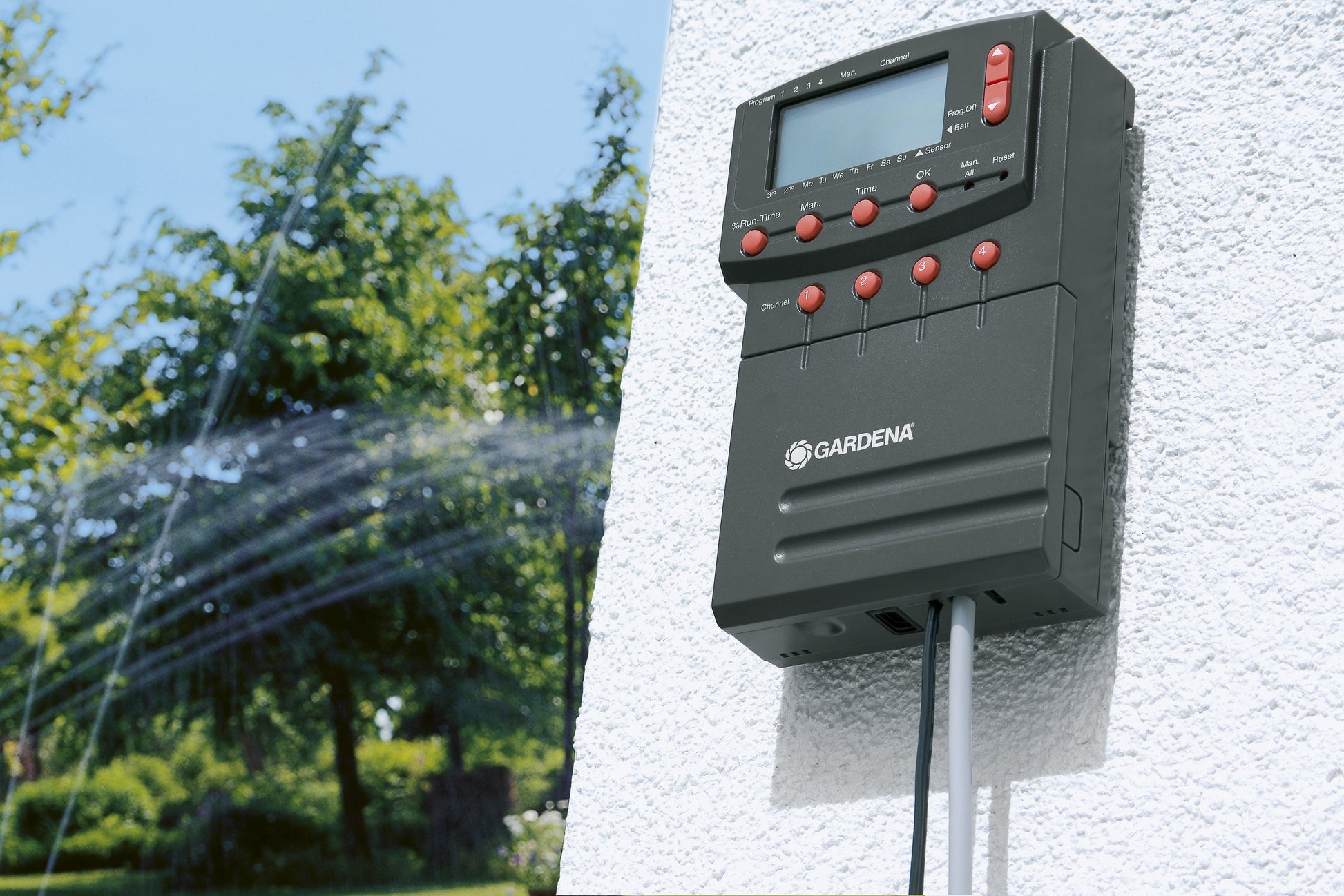 Gardena Verlängerungskabel, 15 m, 7×0,5 mm² – grau