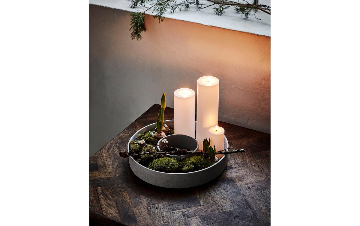 Society of Lifestyle House Doctor Kerzenständer – Stein, Grau – Ø 45 × 8 cm