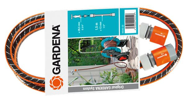 Gardena Anschlussgarnitur Comfort FLEX 1,5 m, 13 mm – Schwarz, Orange – 18040-20