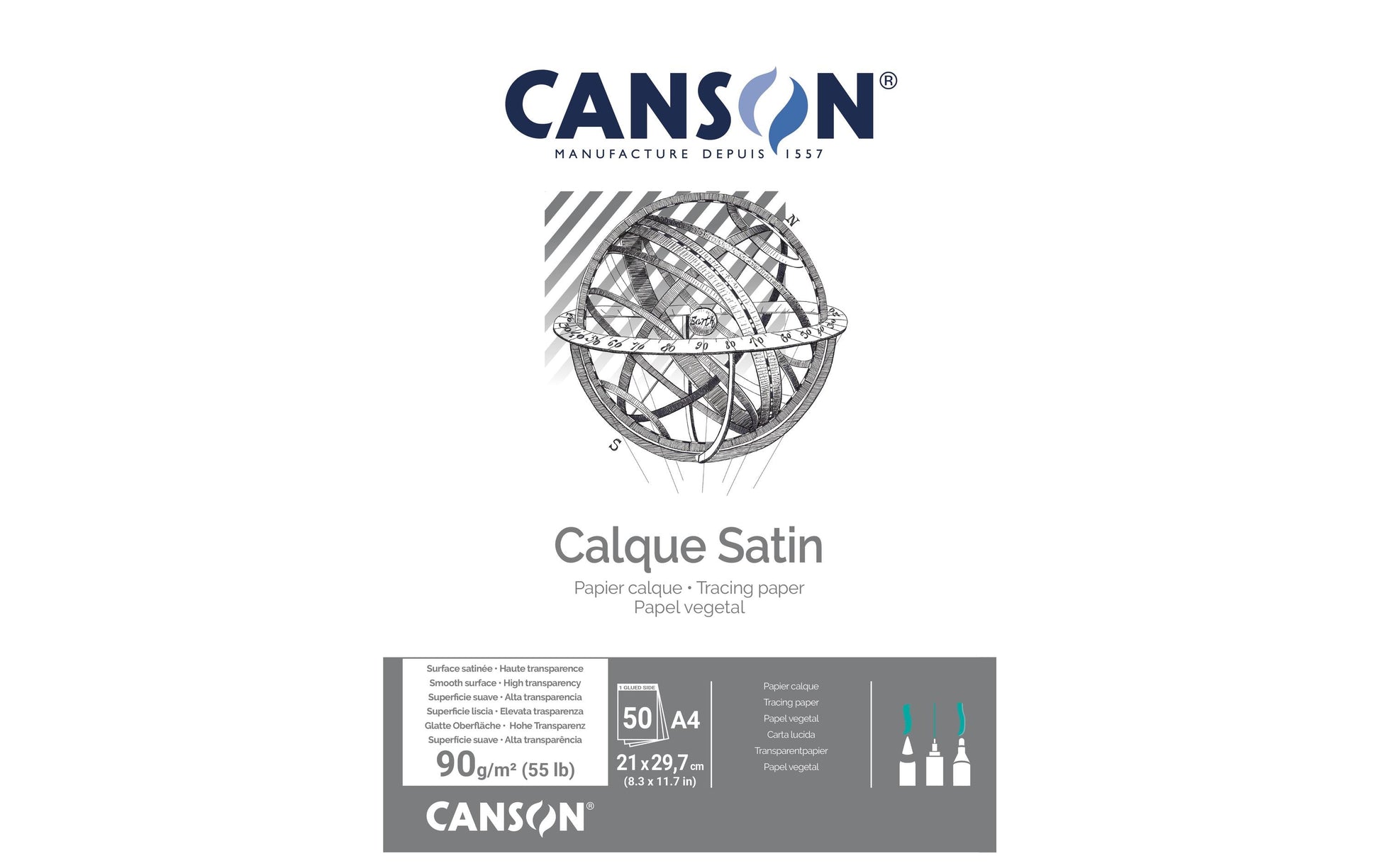 Canson Transparentpapier – A4, 90 g/m², 50 Blatt