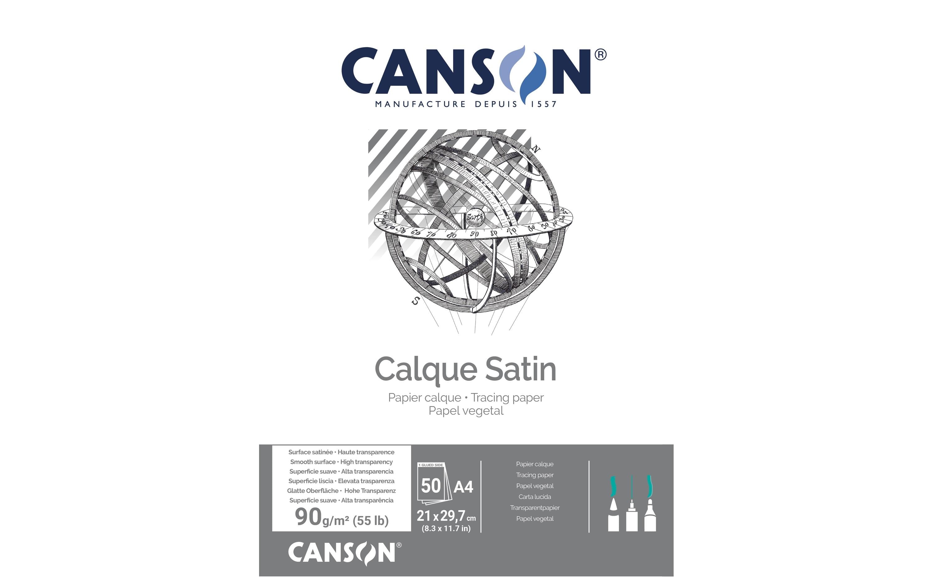 Canson Transparentpapier – A4, 90 g/m², 50 Blatt