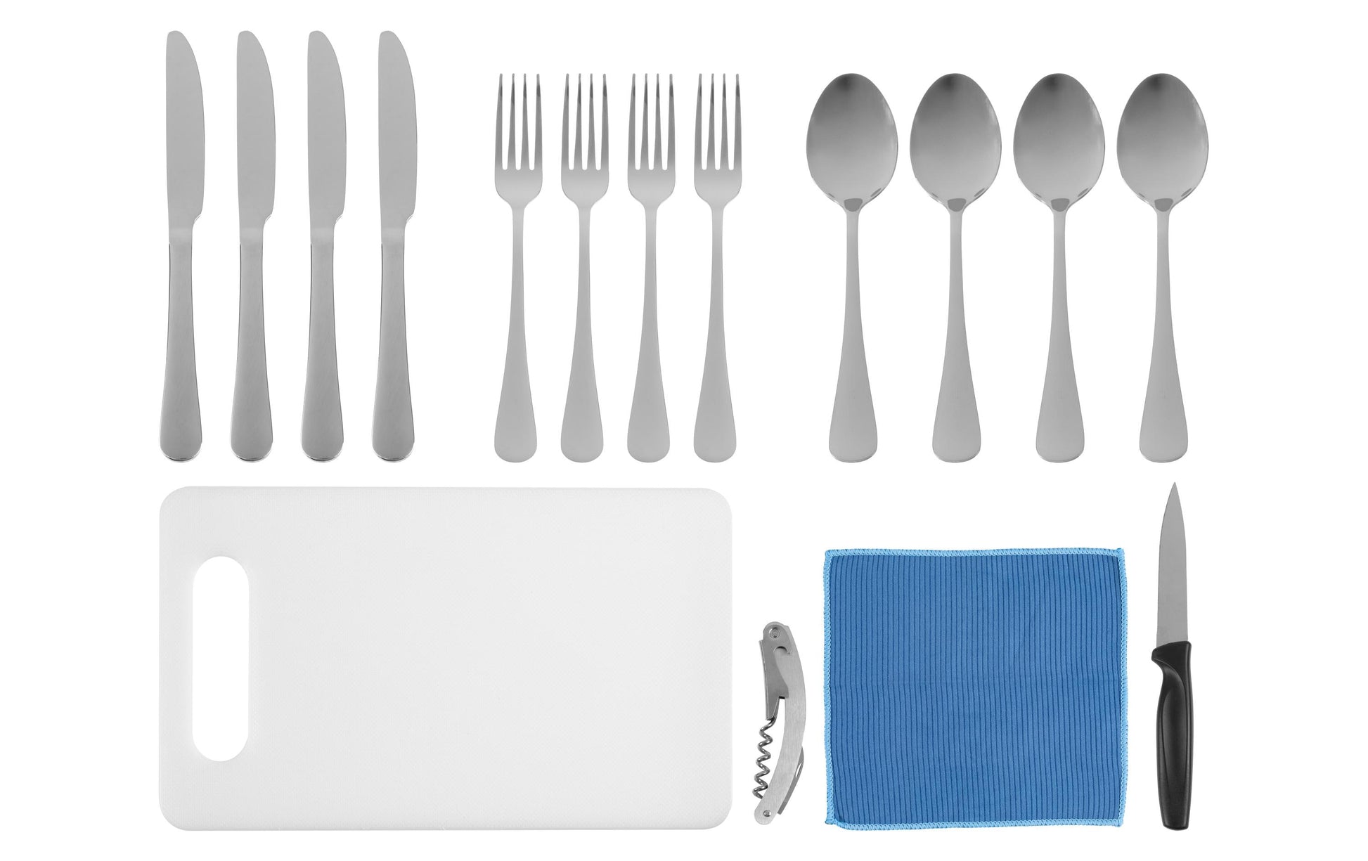 KOOR Lunchbox-Besteck – 12-teilig, Edelstahl, Blau, spülmaschinenfest, mit Aufbewahrungsbox