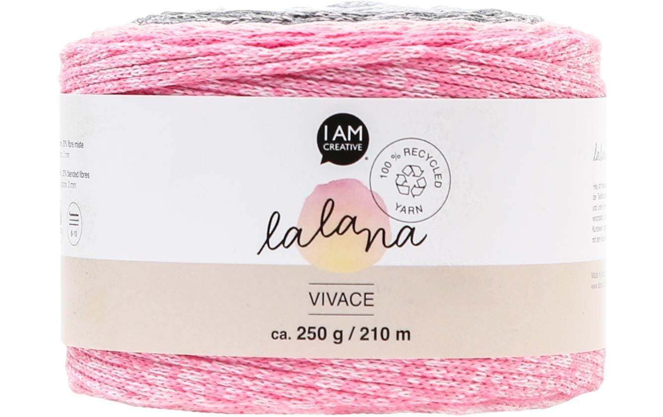 lalana Vivace Rivera Wolle Weiss – 250 g, 210 m, Nadel 10 mm, 80% Baumwolle/20% andere Fasern